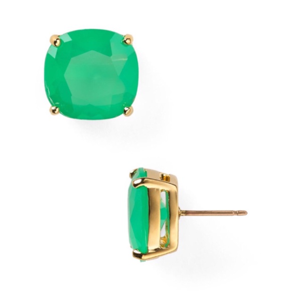 New Kate Spade Squared Away Beryl Green Earrings - Picture 3 of 4